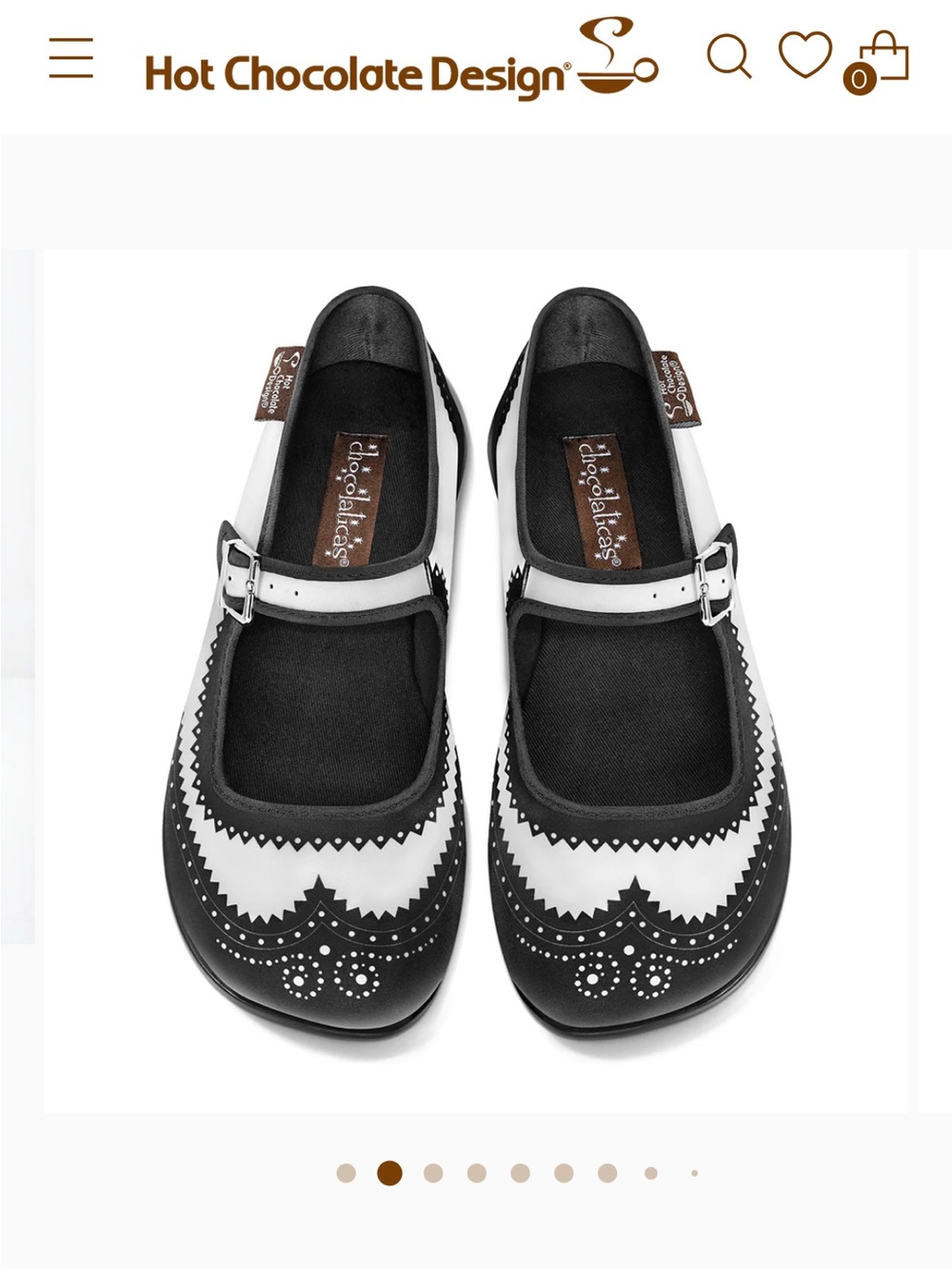 Hot Chocolate Design Two-Tone Mary Jane Flats in Black & White